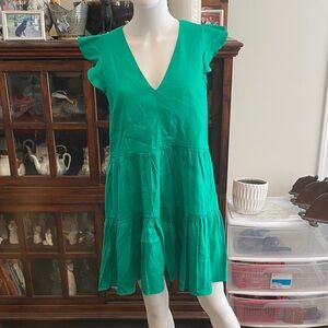 ANTONIO MELANI Emerald Ruffle Mini Dress